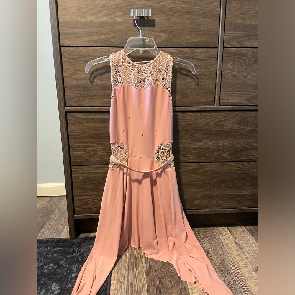 Dance Costume: medium pink lyrical dance costume